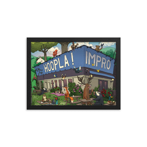 Hoopla Animal Illustration Framed Poster