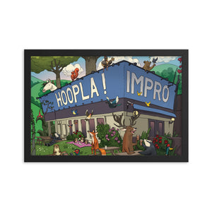 Hoopla Animal Illustration Framed Poster