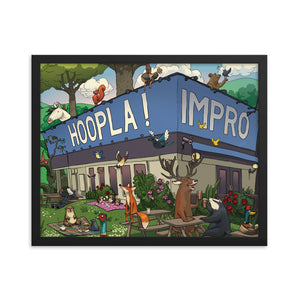 Hoopla Animal Illustration Framed Poster