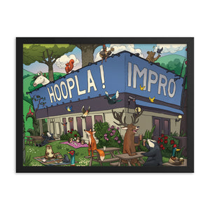 Hoopla Animal Illustration Framed Poster