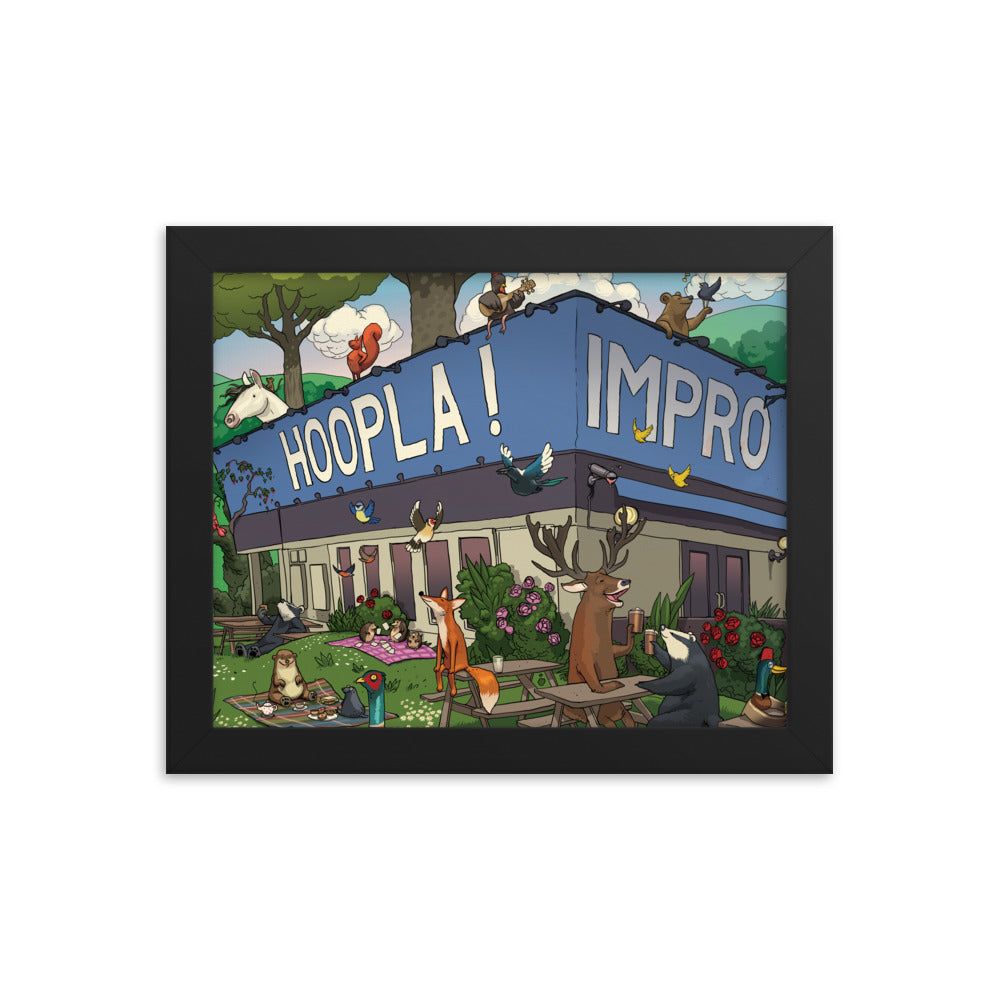 Hoopla Animal Illustration Framed Poster